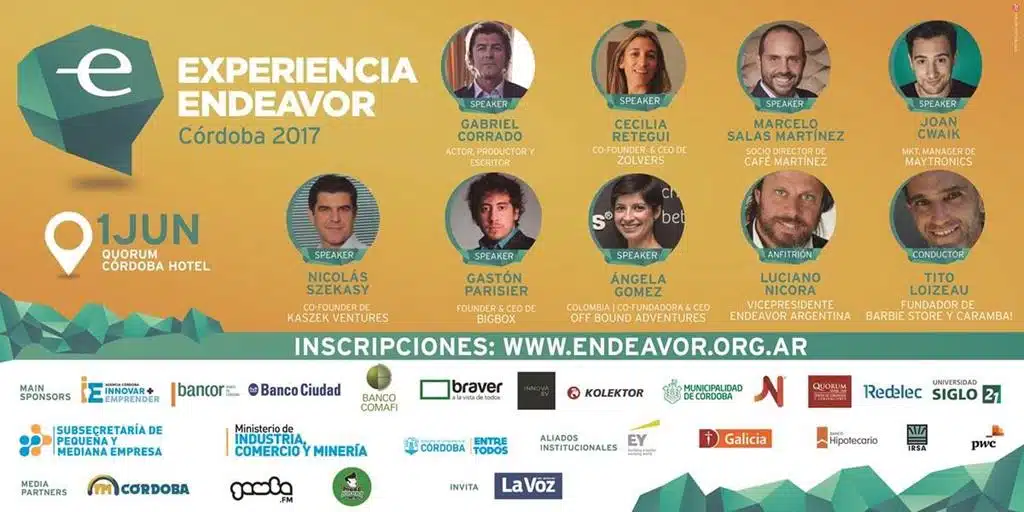 REALIZAMOS PIEZAS COMUNICACIONALES PARA ENDEAVOR CÓRDOBA, UNO DE LOS EVENTOS MÁS IMPORTANTES DEL PAÍS.