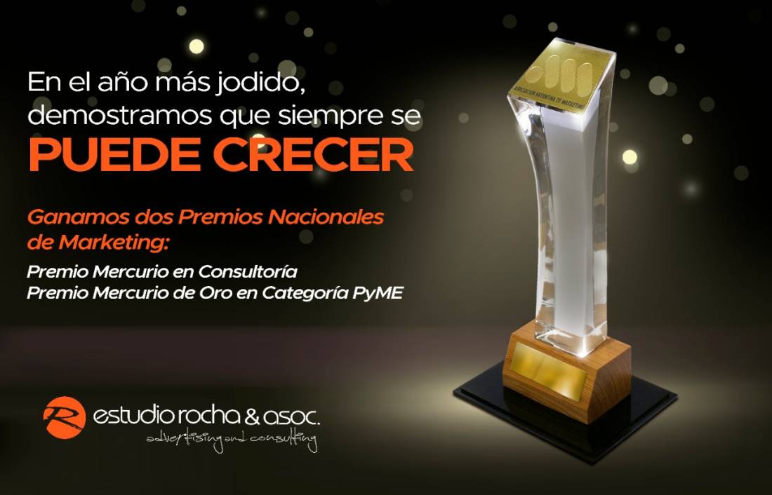 Estudio Rocha & Asoc. ganador de 2 Premios Mercurio, el galardón más importante del marketing nacional