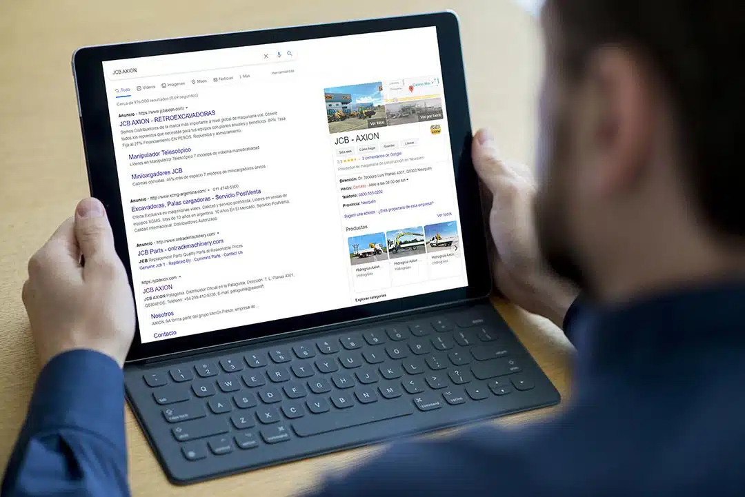 Campaña de Performance en Google Ads para JCB Axion