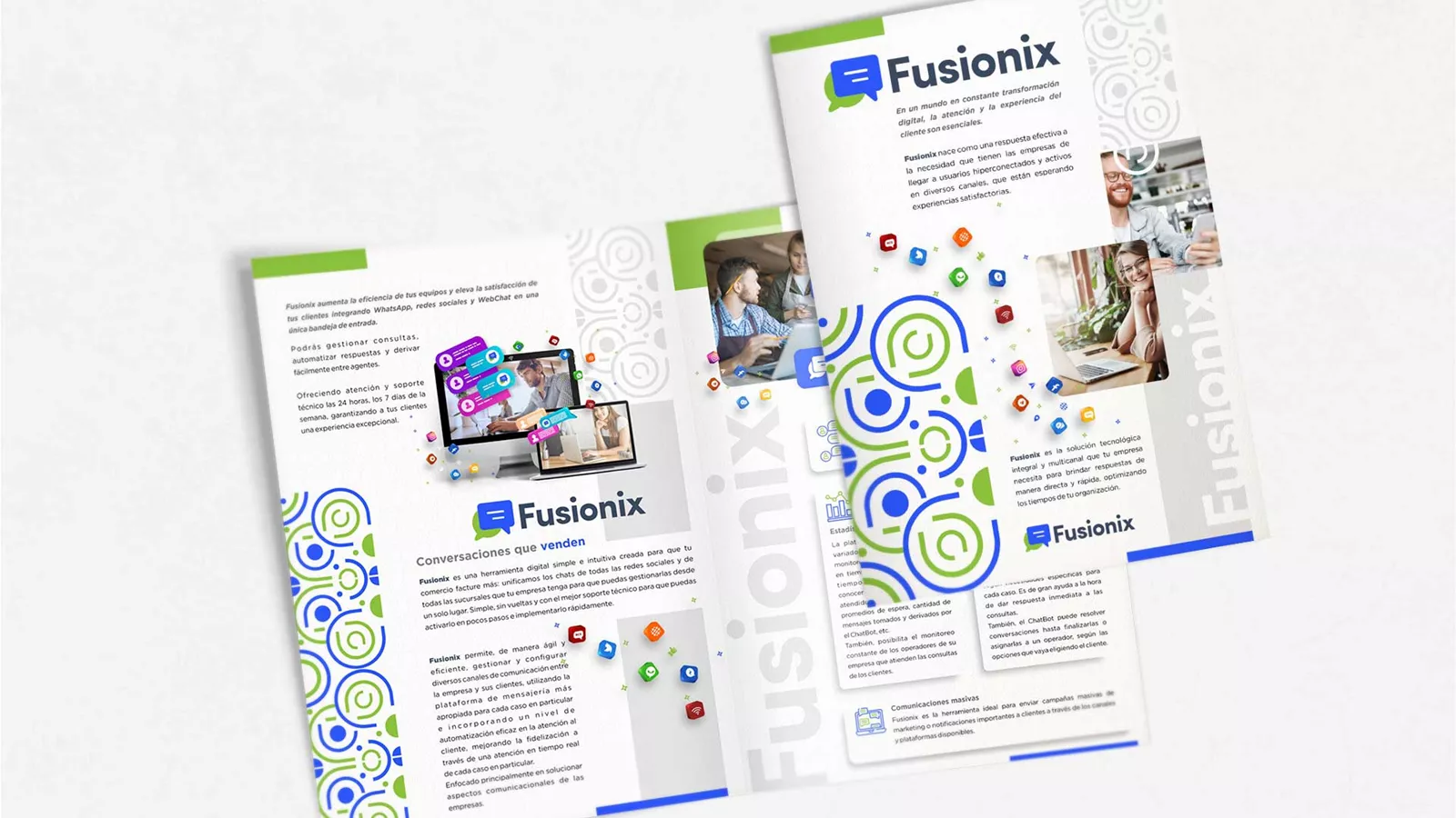 Desarrollo y diseño de brochure institucional y comercial para Fusionix (Córdoba)